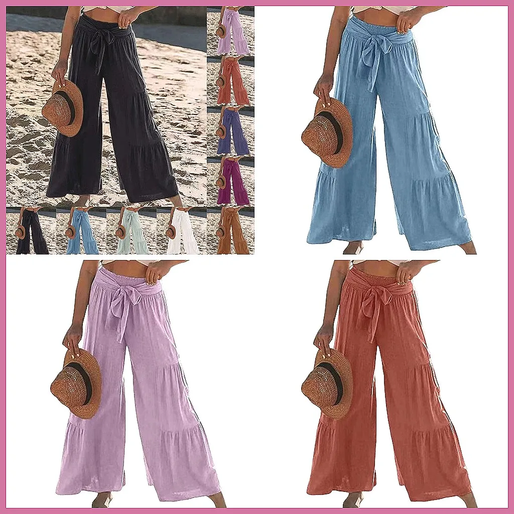 

Women's High Waist Wide Leg Pants, Loose Pleated Trousers for Casual Comfort
