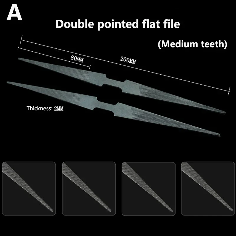 1Pcs Dual-headed Half Round Files Professional Pointed Flat Files Coarse Tooth Jewelry Wax Shaping Files Hand Carving Tools