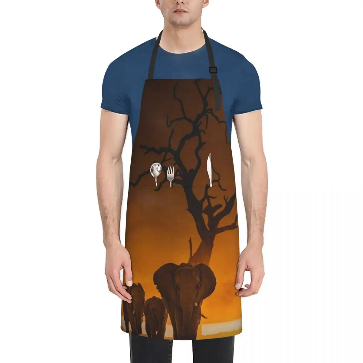 

AFRICAN ELEPHANT SUNSET Apron Kitchen Items Woman Kitchens Apron