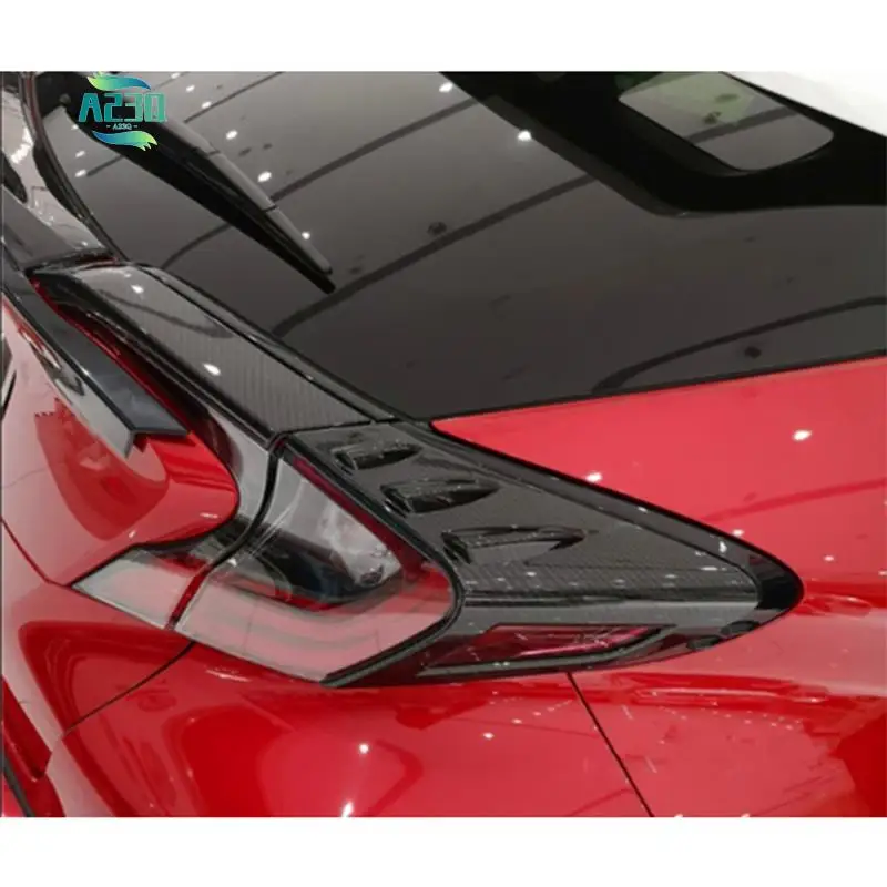 

A23Q-4Pcs Carbon Fiber Style Rear Back Lamp Tail Light Cover Trim For Fit Toyota CHR C-HR 2016-2018