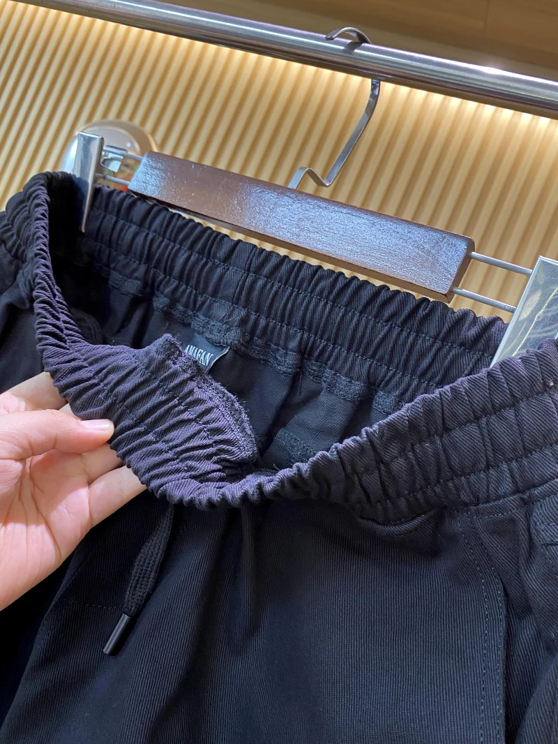 

Comfortable Breathable Men's Dstring Elastic Waist Cargo Pants Autumn New Arrival Casual Loose Fit Trousers for Daily Wear