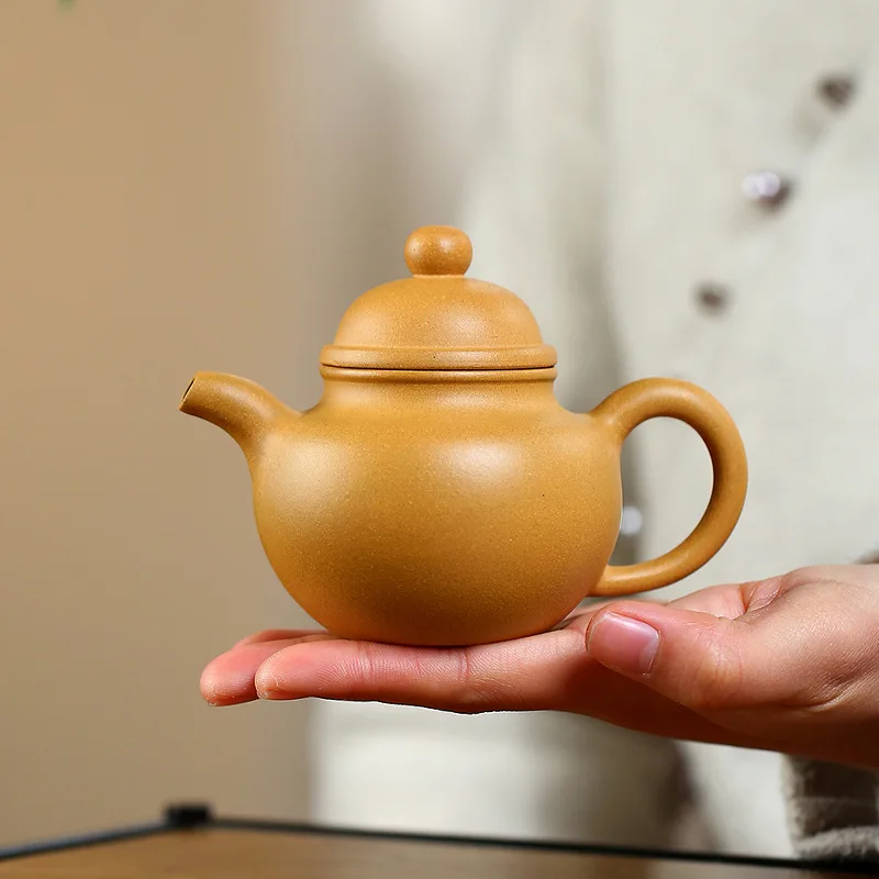 260ML Real Handmade Yixing Kettle Chinese Raw Ore Luxury Clay Teapot Pu\'er Tea Set Spherical Tea Pot Kung Fu Zisha Teaware