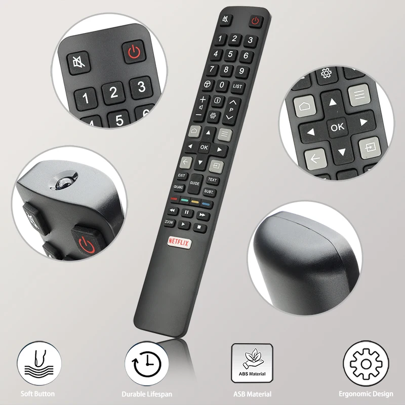 RC802N YU14 For TCL Remote Control Replacement With NETFLIX Button, For TCL Smart TV U55C7006 U75C7006 U65X9006 U43P6046