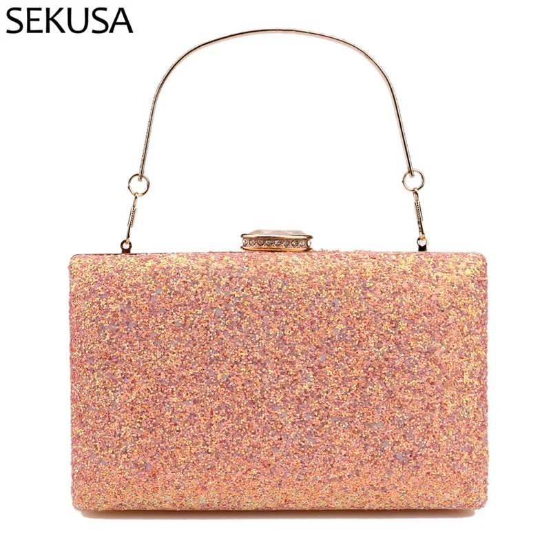 Flap Fashion Women Evening Bags Sequined Mixed Candy Color Party Day Clutch Luxury Wedding Bridal Handbags Holder