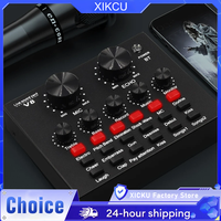 V8 V8S Audio Mixer USB External Headset Microphone Webcast Personal Live Broadcast Sound Card For Phone Computer