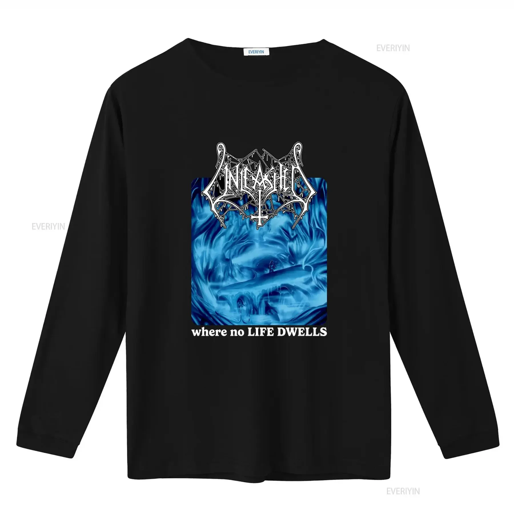 Unleashed Death Metal T Shirt Where No Life Dwells Design Grave Dismember Style vintage Washed graphic Breathable