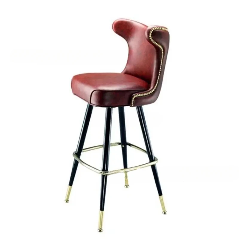 Simple and modern buckle leather bar chair