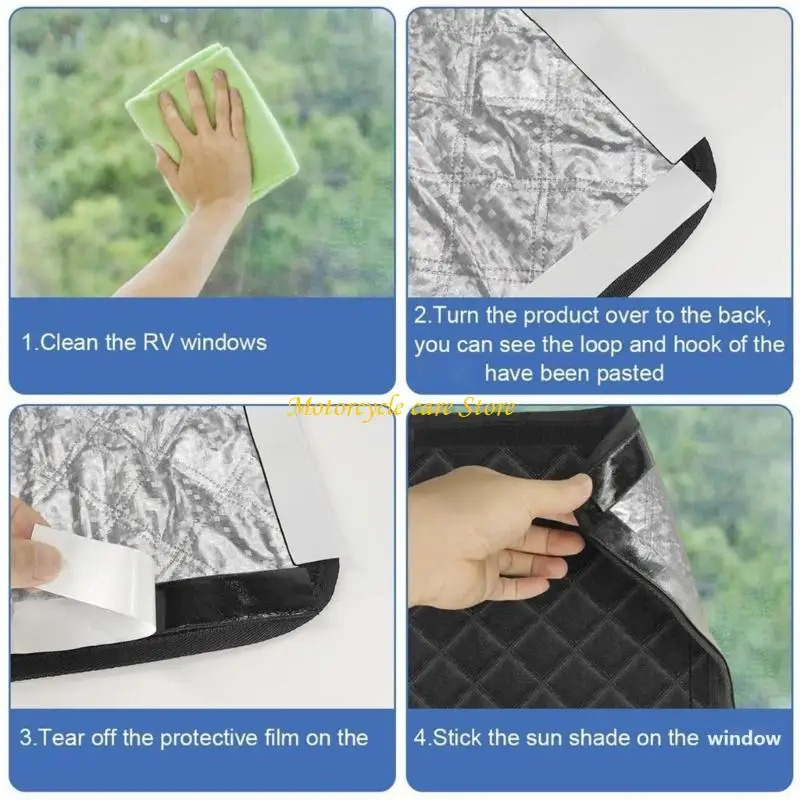 U75F Universal RVs Campers Sunshade Block UV Rays Heat Insulation Trailer Window Shades