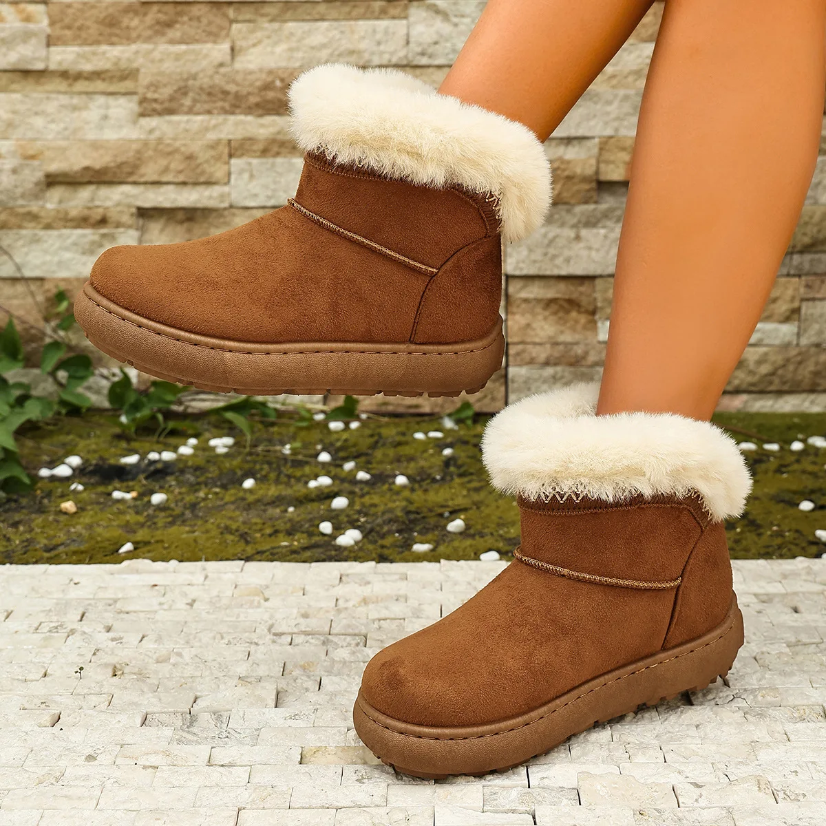 Snow Boot Fur Lined - Sepatu Bot Salju Wanita Trendy Model
