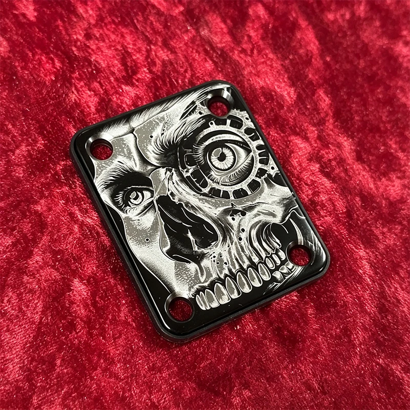 Custom Electric Guitar Laser Engraved Neck Plate Personalized Logo/Text Guitar Reinforcement Plate Connecting Strengthen Plate