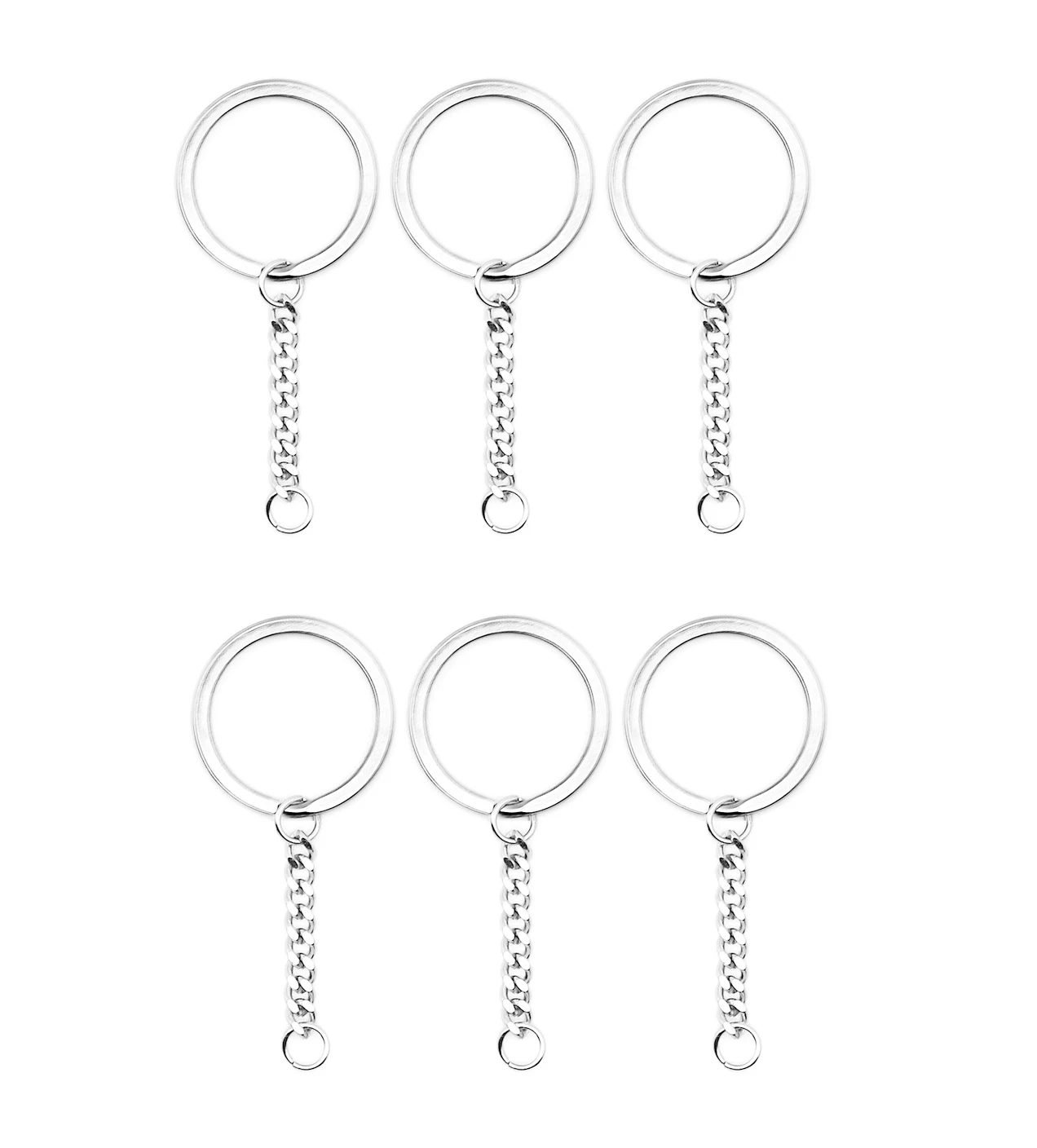 

5pcs Split Keyrings with Chain Metal Key Chain Rings Set Stainless Steel Keychain with Open Jump Ring and Connector