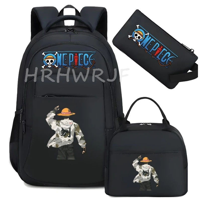 One Piece Backpack Monkey D Luffy Travel Nylon Mochila Feminina Bagpack Bolsas School Bags for teenager Laptop School Bags 3pcs