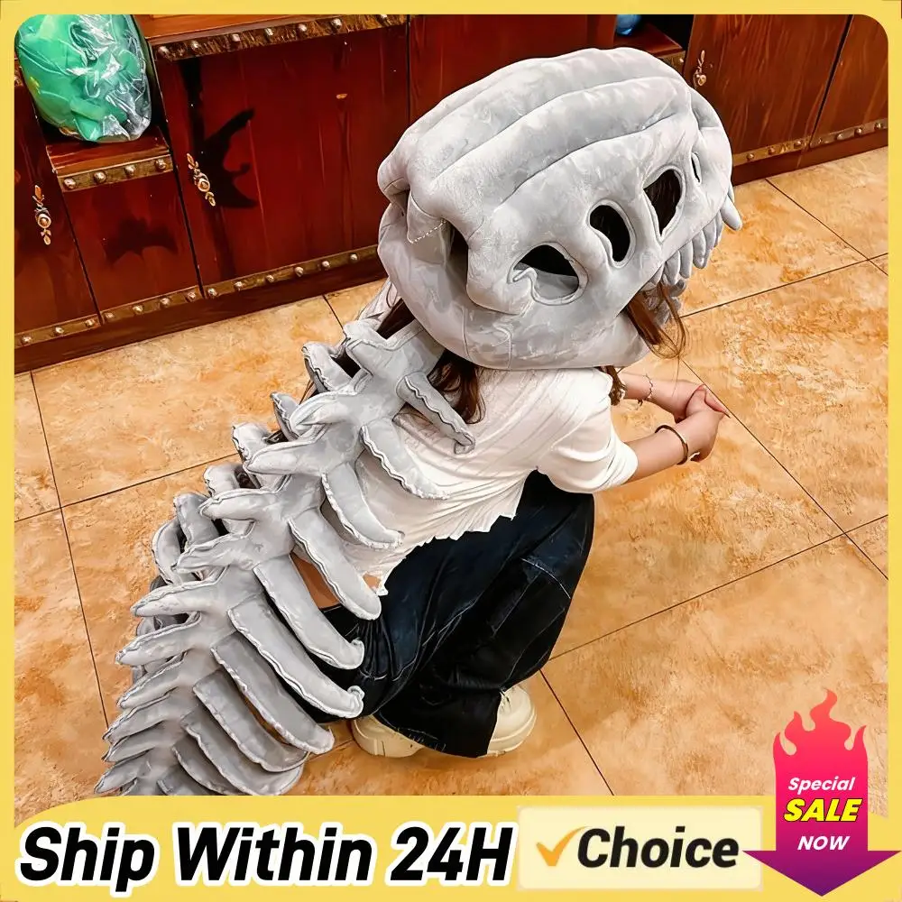 

Костюм 3D-скелета динозавра, забавная шапка-динозавр, реалистичный головной убор в виде скелета динозавра для взрослых и детей, унисекс, на Хэллоуин