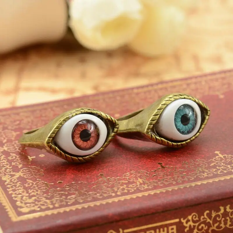 1PC Eye Vampire 1 Gothic Exaggerated Punk Jewelry Brown Fashion Chic Rings Blue Style Fashion Hot GiftWholesale