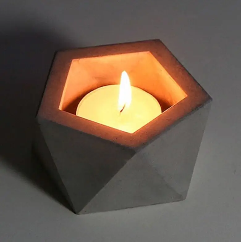 Silicone Concrete Molds Table Decoration Candle Holder Mold Candlestick Plants Pots Molds Multi - Flower Pots Cement Geometric