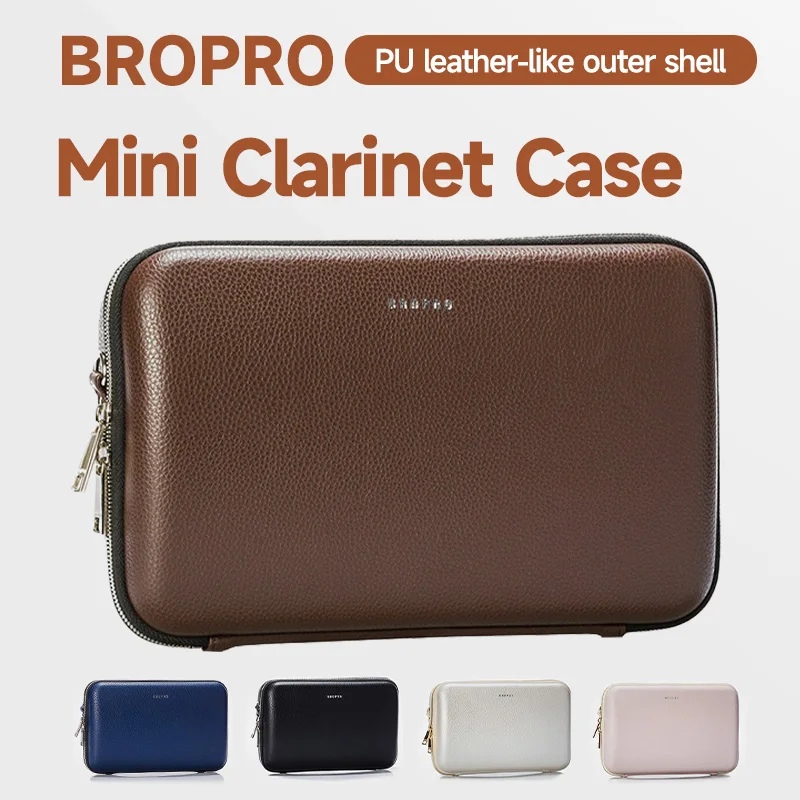 Bropro B-Flat Clarinet Leather Shoulder Bag Portable Backpack Instrument Storage Bag
