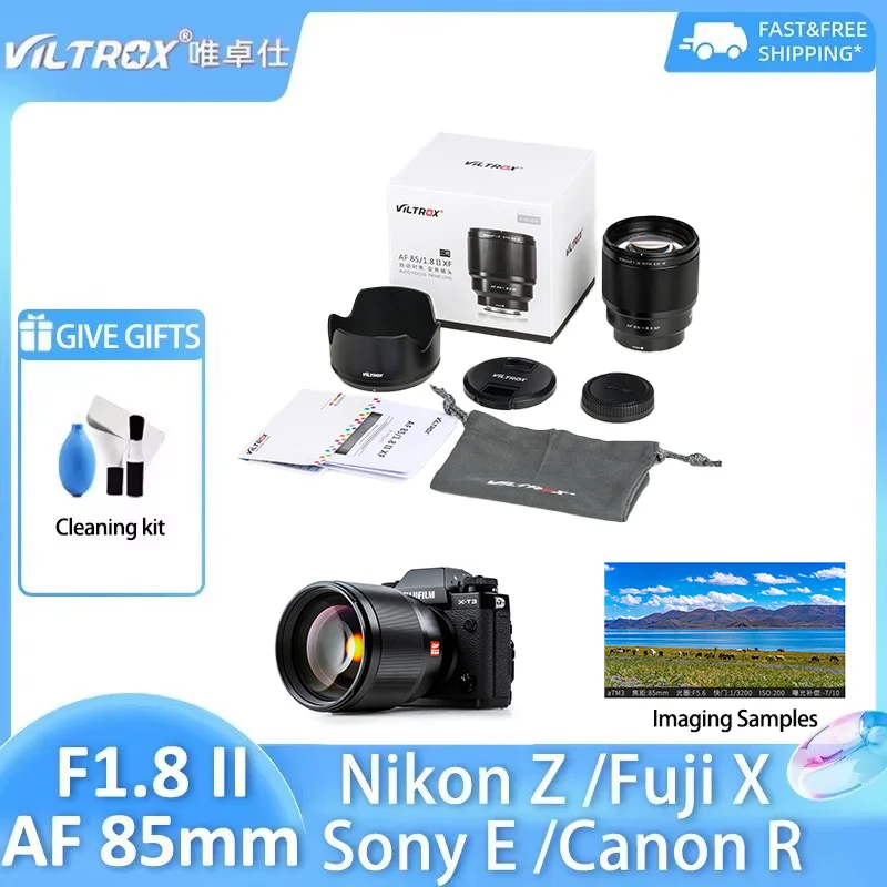 

Объектив VILTROX 85mm F1.8 II STM с автофокусом и фиксированным фокусным расстоянием, с большой апертурой, для беззеркальных камер Nikon Z, Sony E, Fuji FX