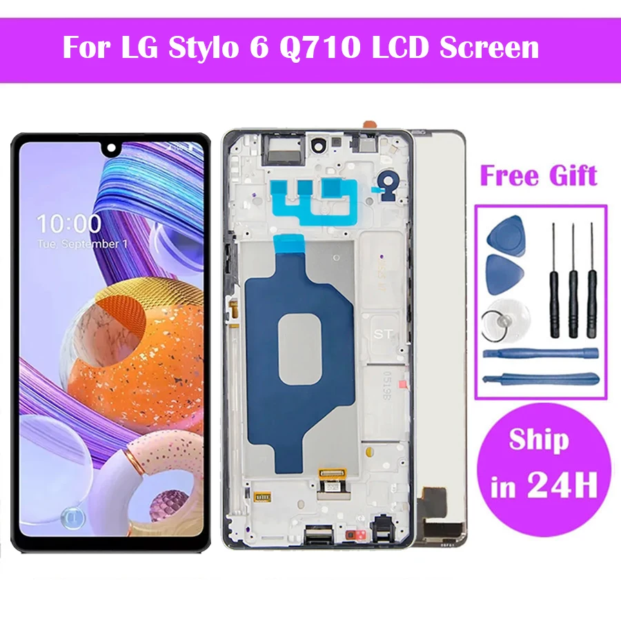 6.8'' LCD For LG Stylo 6 Screen Replacement Touch Screen Digitizer With Frame For LG Stylo 6 Q730 Stylo 6 LCD Display