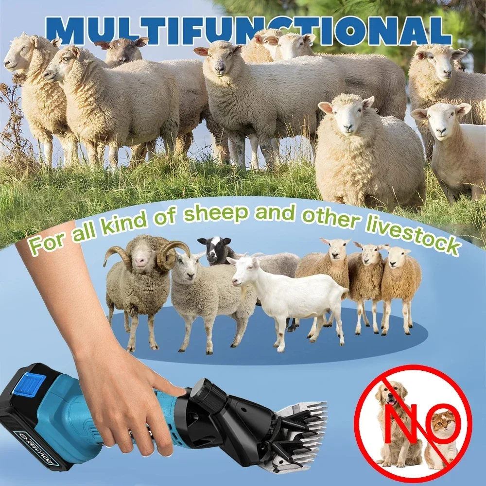 Wireless 6 speed 13 teeth Electric Wool Shears Pet Clipper Machine Goat Horse Hair Scissor Sheep Shearing for Makita 18V Battery