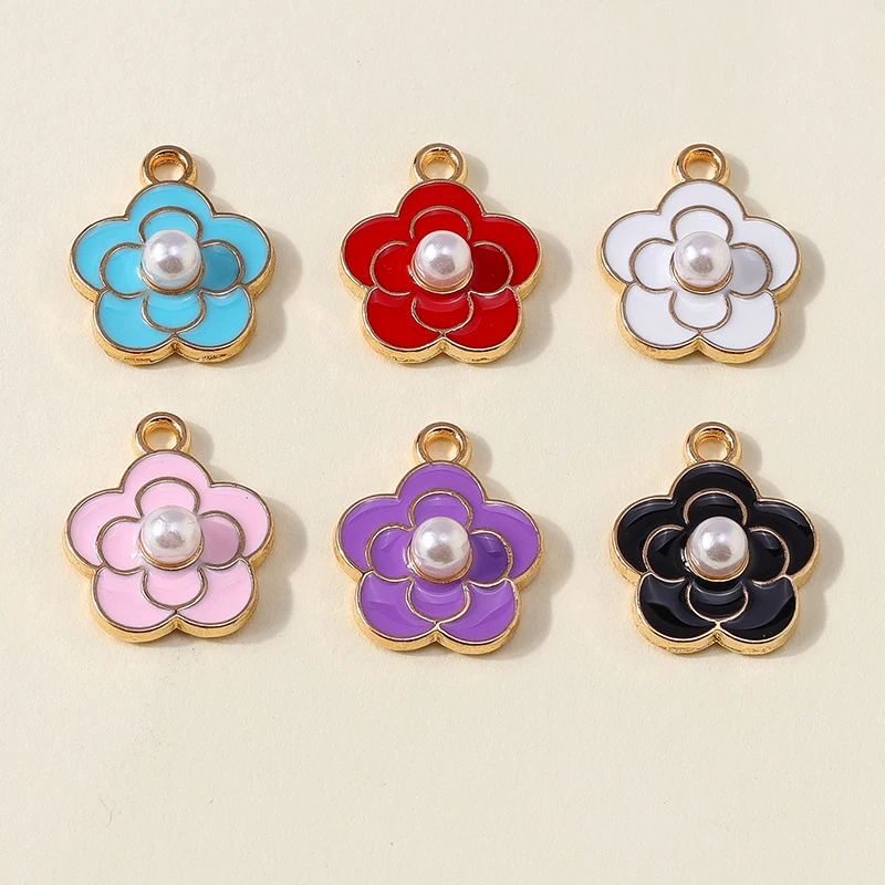 20 Stück niedliche bunte Emaille-Blumenanhänger für die Schmuckherstellung, Tropfenohrringe, Halsketten, Armbänder, DIY-Bastelzubehör ﻿ – Detail 16