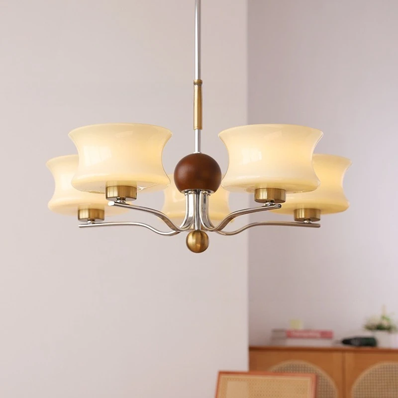 Bauhaus Electroplating Wrought Iron Chandeliers Rotundity Glass Hanging Lamp Living Room Bedroom Restaurant Hotel Pendant Light