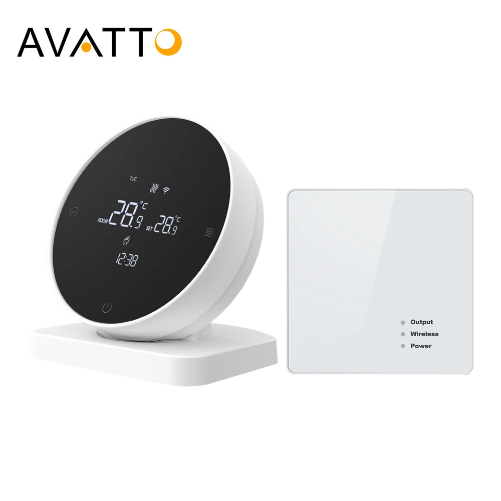 AVATTO Tuya WiFi Smart Thermostat RF Wireless Receiver Temperature Controller Works With Alexa Google Home For Water Gas Boiler