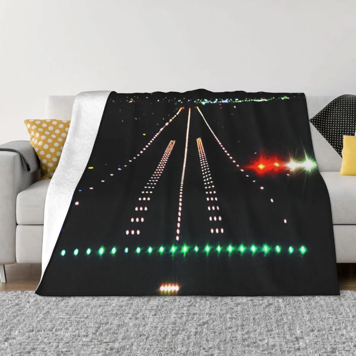 

Airport Runway Lights At Night 132 Plush Throw Blanket Blankets And Throws Throw Blanket