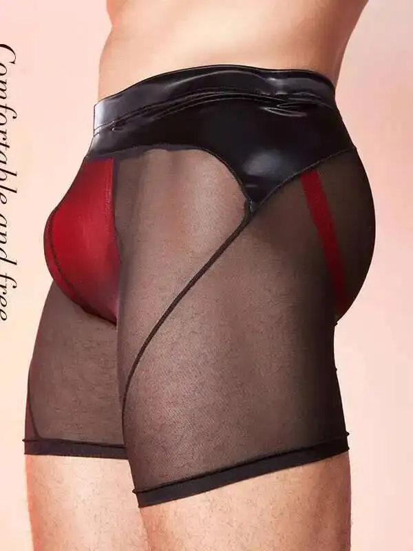 Trendy New Skin Friendly U-shaped Pocket Men Sexy Solid Color Underwear Transparent Tempting Strong Men Slim Fit Underwear D36X