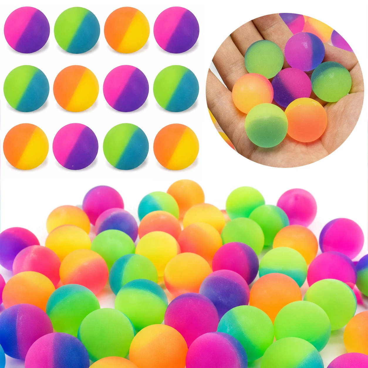 25mm Dual-Color Cat Play Balls – 10~100PCS High-Bounce Pet Toys for Exercise, Hunting Simulation & Indoor Fun Pet Supplies TMZ