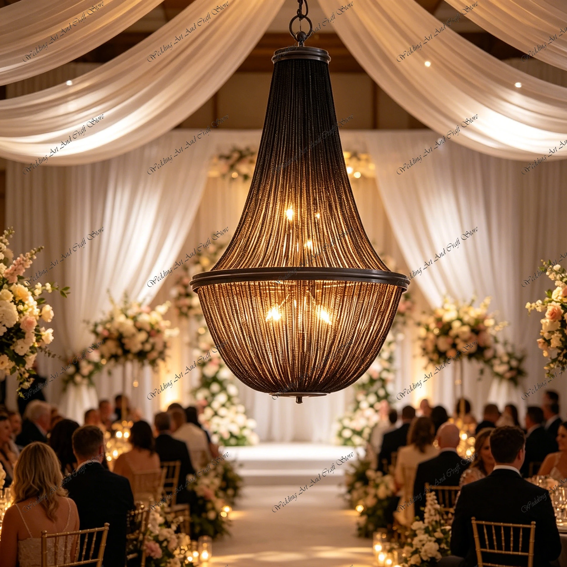 4pcs f30 H80CM Black Aluminum Chain Stair Light Pendant Round Ceiling Light for Wedding Restaurant Hall Chandelier ivy975