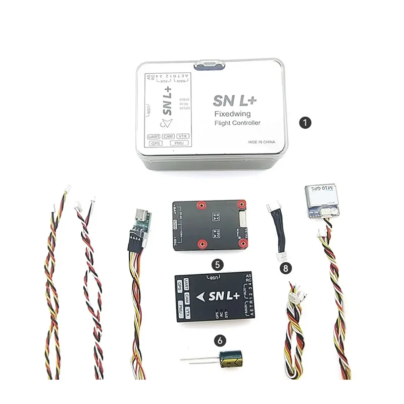 HJ-SN-L+ SNL+ HD OSD MAVLINK Flight Controller BN220 GPS Combo Set For FPV Air Unit RC Airplane Fixed-Wing Drones