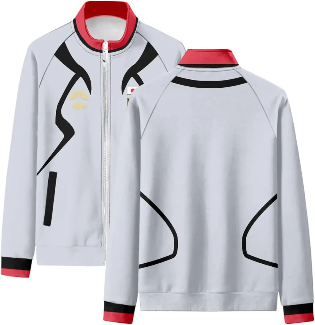 3D Cosplay Merch Reißverschluss-Sportjacke Hose Bedruckte Unisex-Jacke Hosenanzug
