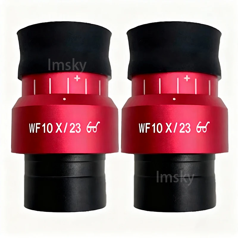 2PCS WF10X/23 Microscope Wide Angle Eyepiece Ocular Eyepoint Lens Adjustable Wide Field 30mm Widefield Microscope Eyepiece