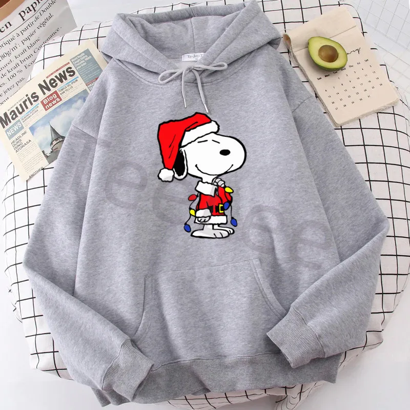 Grafische Snoopy Hoodies Harajuku Vrouwelijke Kleding Woodstock Kerst Gedrukt Sweatshirt Nieuwe Grappige Cartoon Hoody Vrouwen