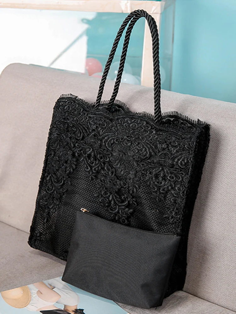 

Stylish Champagne Lace Bags Party Bags Wedding Ivory Women Purses Handbag Totes Shoulder Female