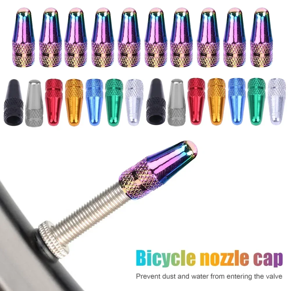 

2/5/10/20pcs Bicycle Wheel Valve Dust Cover Replacement MTB Bike Wheel Valve Caps Multi Color Aluminum Alloy Bicycle Accessories