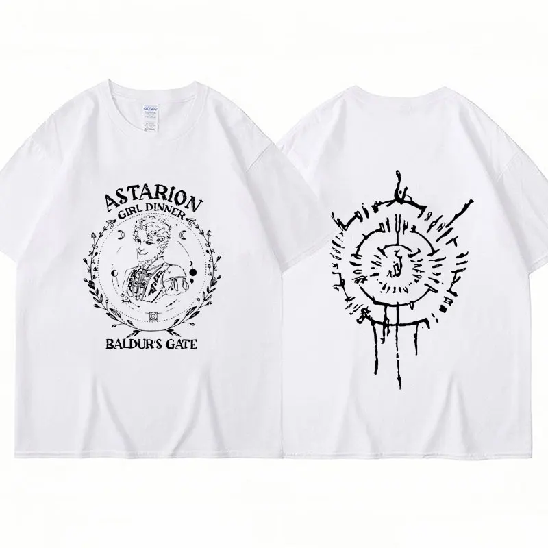 Astarion Girl Dinner Fashion T-Shirt Baldur's Gate 3 Game T Shirts Men Women Cotton Casual Punk Hip Hop Tees Popular Streetwear