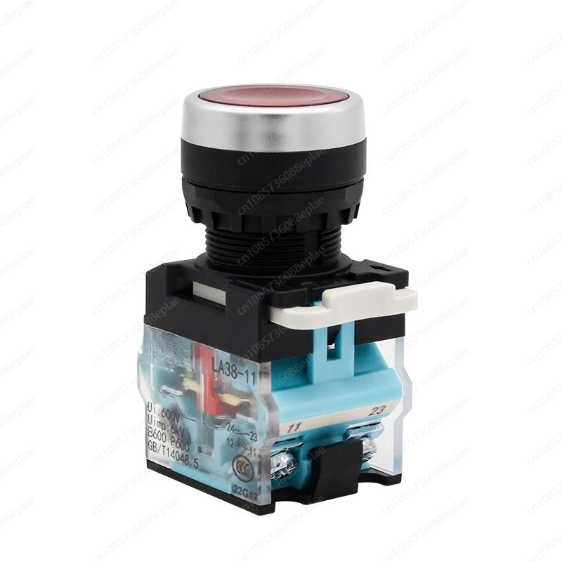 LA38-11BN Metal Push Button Switch Momentary/Self-Locking 22mm Emergency Stop with LED Indicator Light