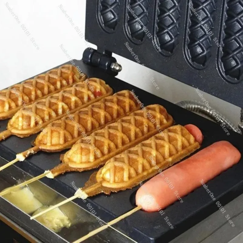 Commercial Electric Crispy Maker, Multi‑Grid 5/6 Grids for Corn Dog Sausage Muffin Hot Dog Baking
