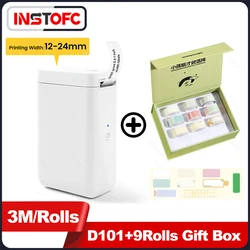 Niimbot D101 Label Maker with Gift Label Tape 12-24mm Printing Width Bluetooth Wireless Printer with 6/9 Rolls Cute Sticker