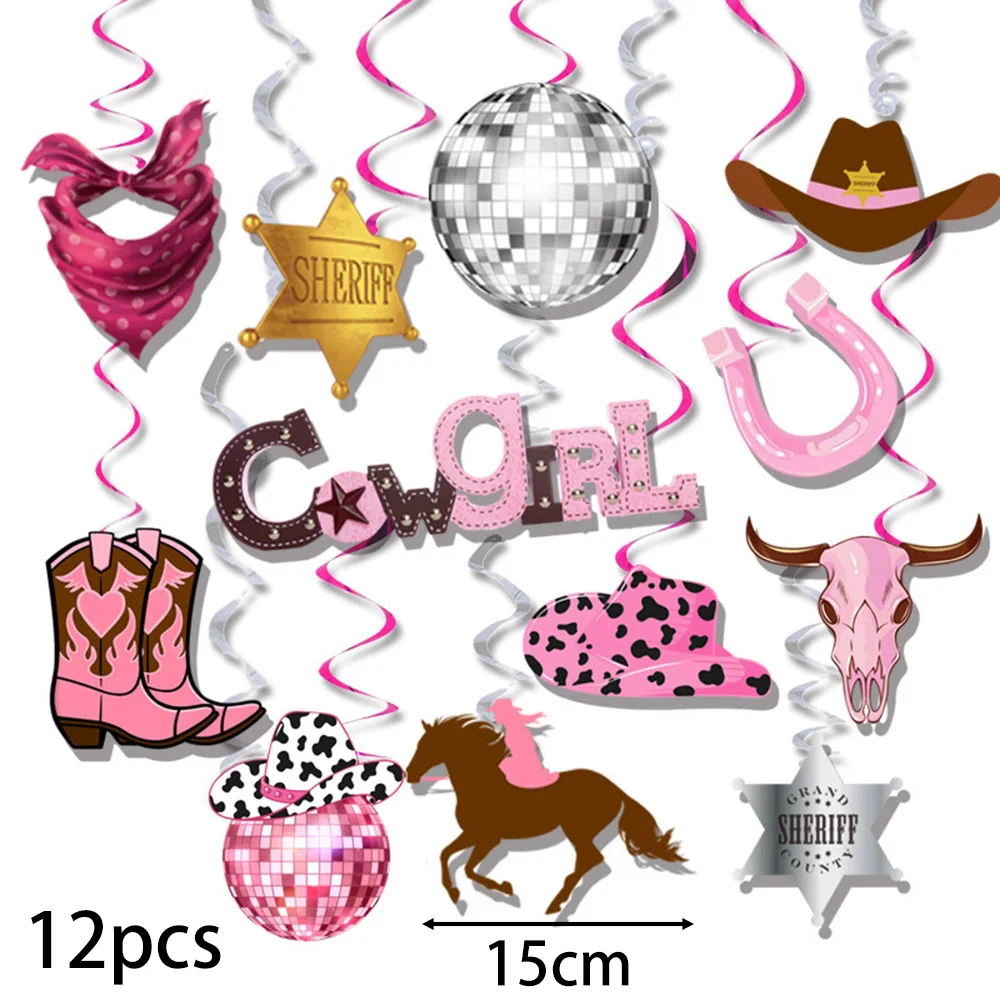 

Cowgirl Party Hanging Swirls Disco Cowgirl Bachelorette Party Decorations for Western Themed Birthday Girls Party Supplies Decor