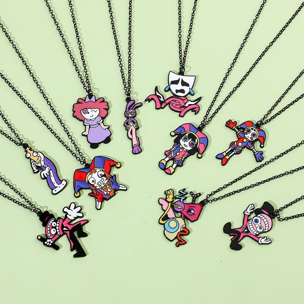 Collar Kawaii de la Serie The Amazing Digital Circus - Accesorio de Joyería de Metal Esmaltado con Diseño de Anime y Dibujos Animados, Regalo para Amigos