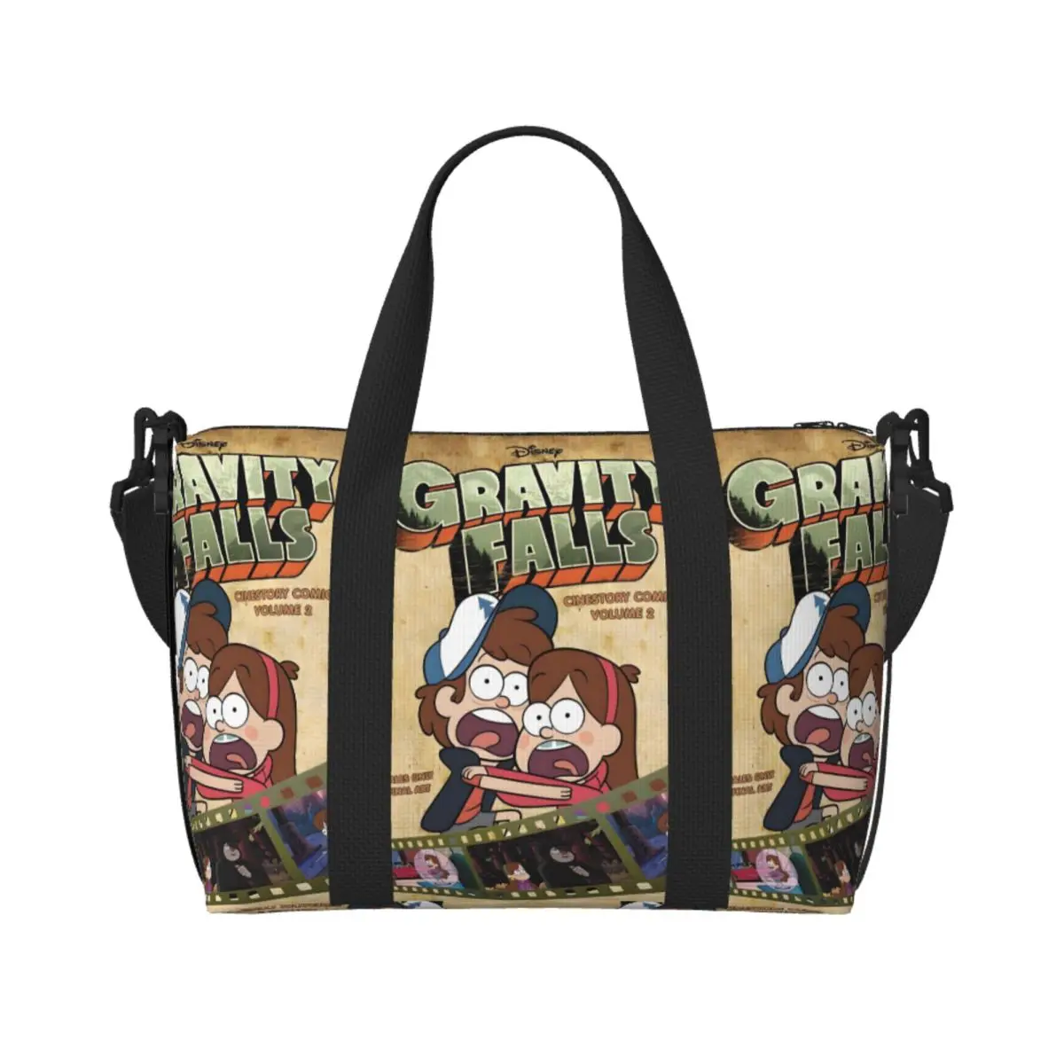 

Custom Kawaii Cartoon Gravity Falls Tote Bag Women Large Capacity Mystery Comedy Animated Movie Gym Beach Travel Bags