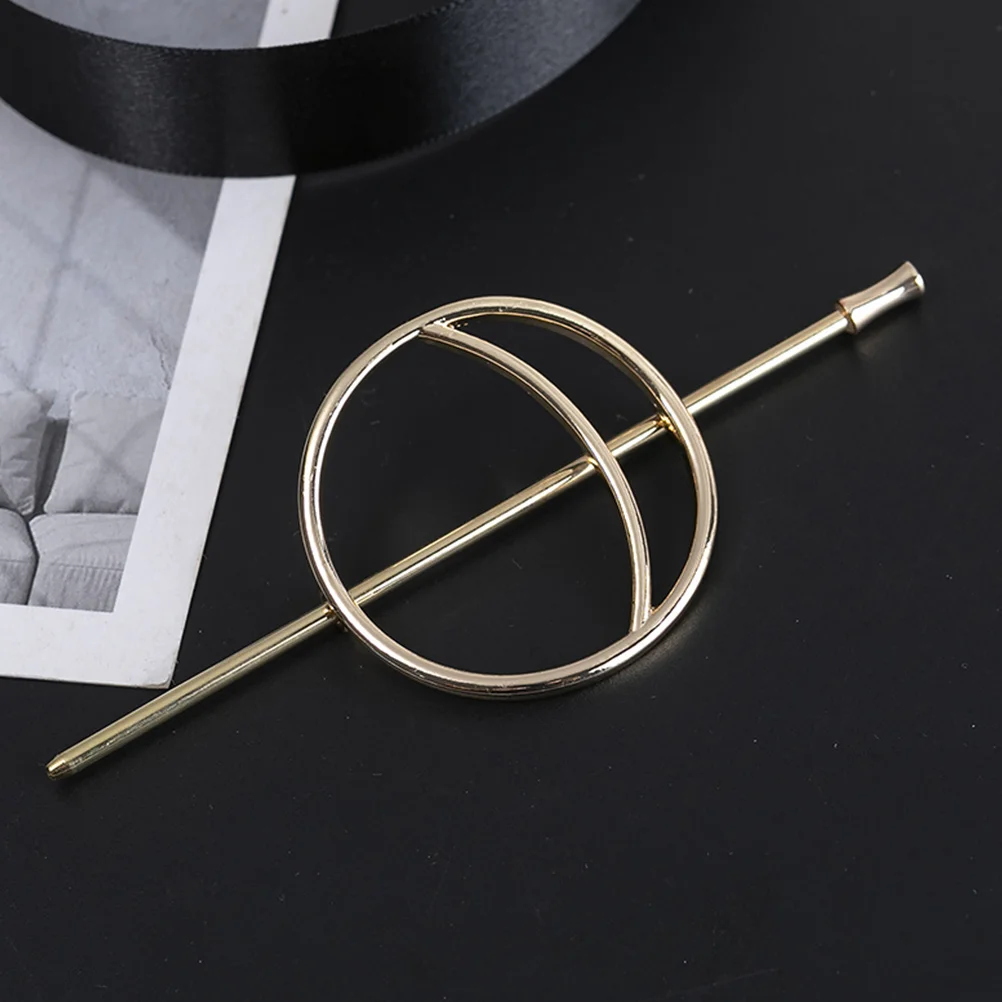 

2pcs Alloy Stick Circle Clip Bun Holder Metal Bun Pin Chignon Pin For Women Girls Long Curly Straight Hair Lightweight Durable