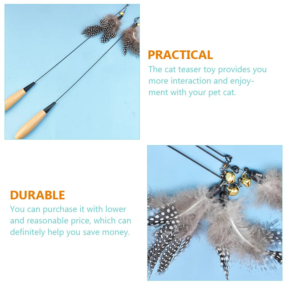 

Spring Replacement Head Cat Teaser Wand Bright Color -Resistant Kitten Accessory Fun Pet Stimulation