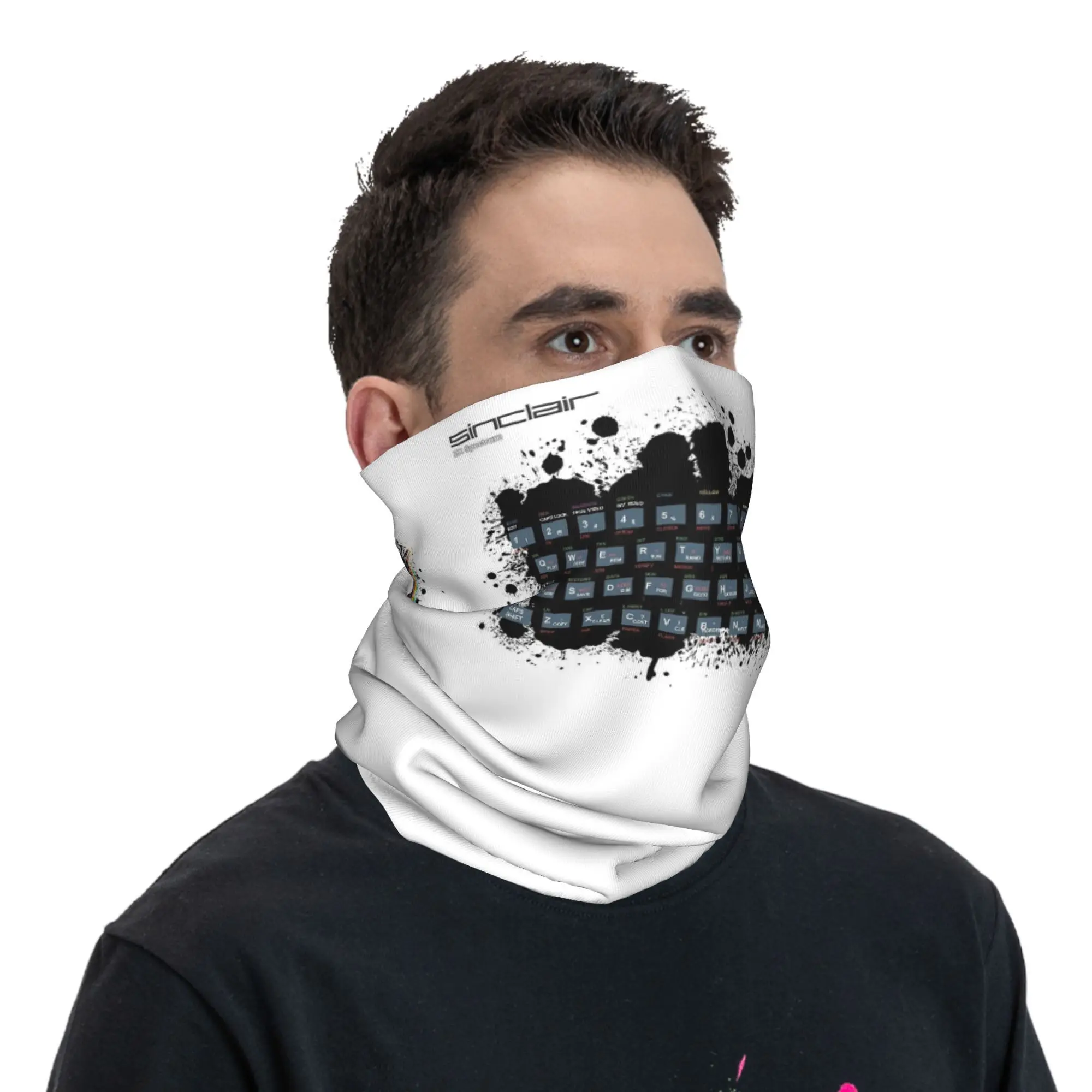 Retro Gaming Art - ZX Spectrum Bandana غطاء الرقبة المطبوع قناع التفاف وشاح دافئ بالاكلافا ركوب الدراجات للرجال والنساء البالغات في الشتاء