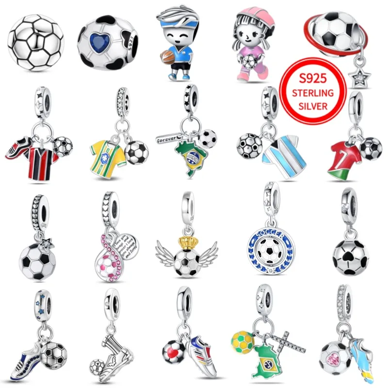 

925 sterling silver pendant, pearl crown, football jersey, trophy pendant, bracelet, bracelet, necklace, ladies' jewelry gift