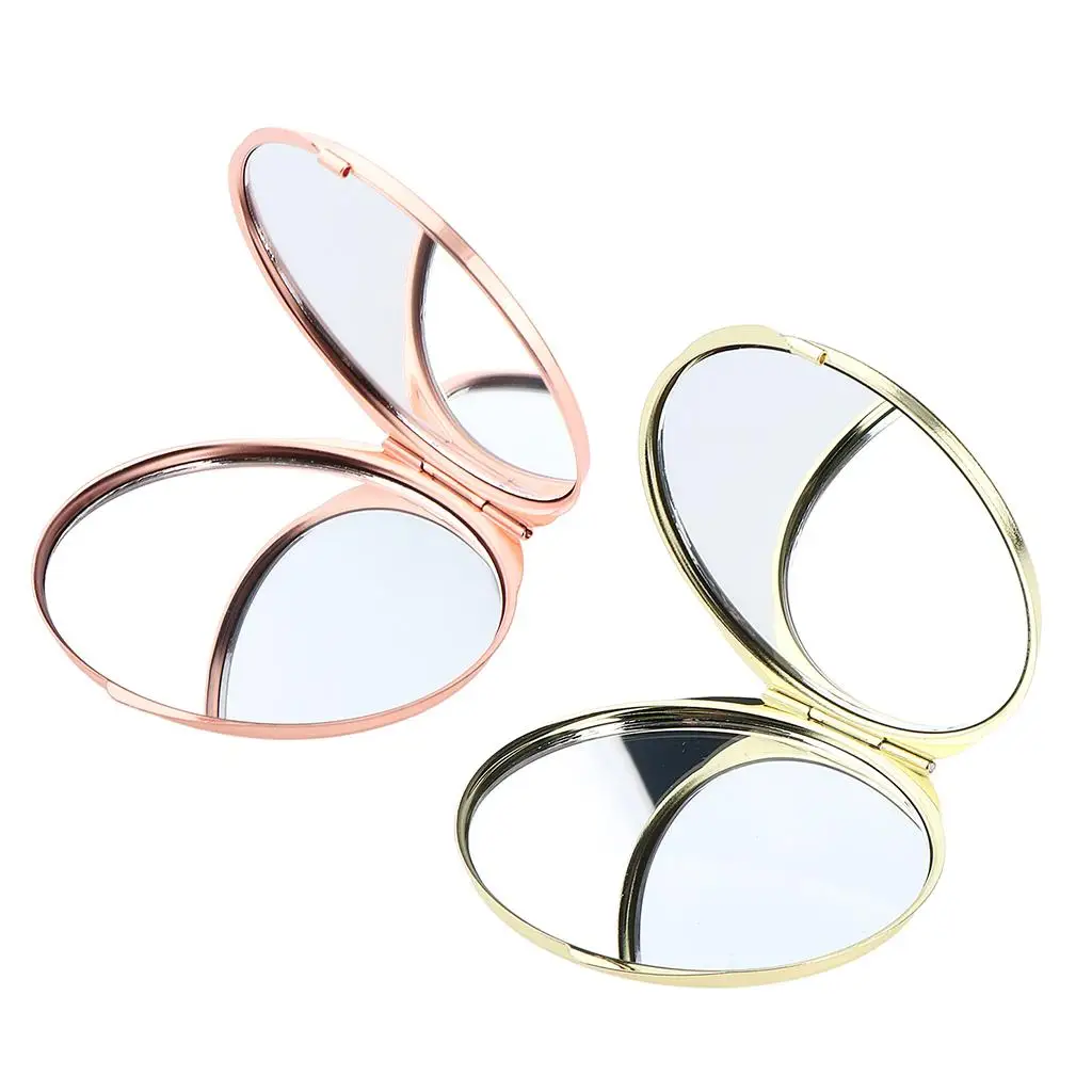 Compact Hand Held Mirror Portable Small Double Side Folding Makeup Mirrors with Surface