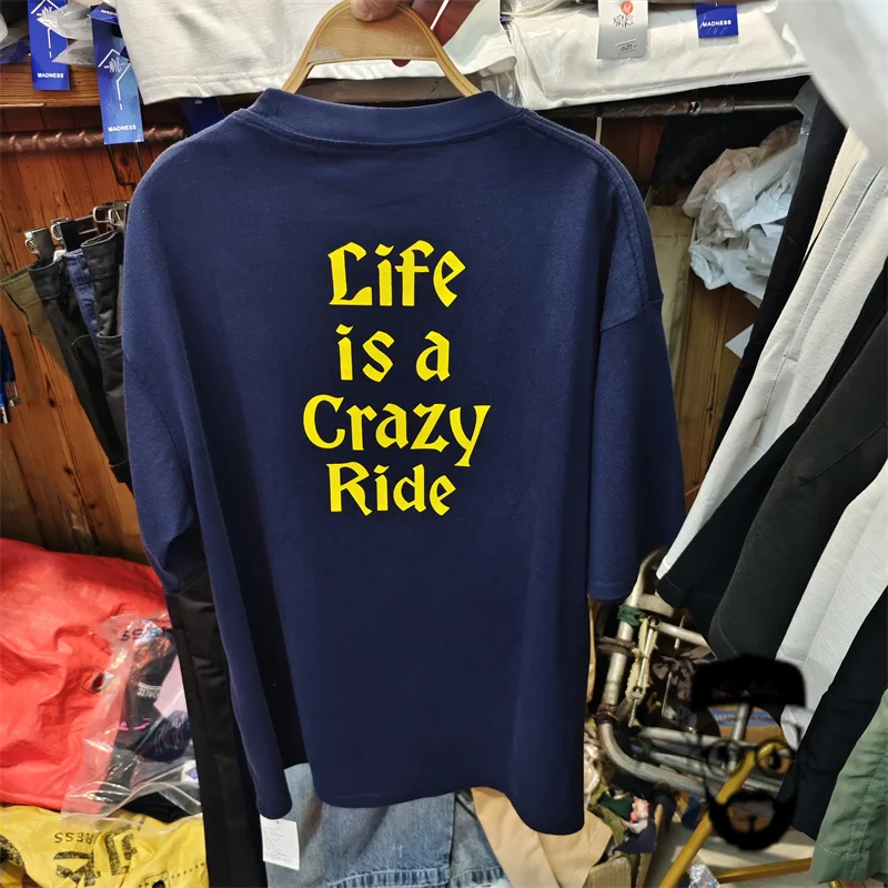 Loose casual oversized MADNESS pure cotton T-shirt men's streetwear