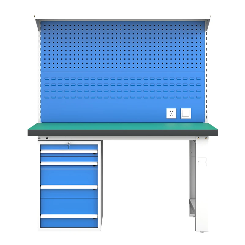 Industrial Anti-Static Metal Workbench with Tool Cabinet for Assembly and Maintenance